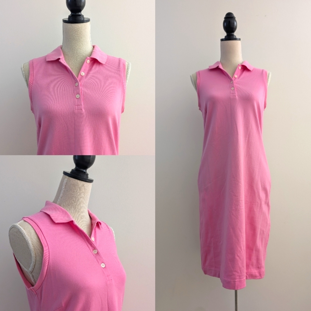 Like new LL Bean Pink Sleeveless Polo Dress Sz S
